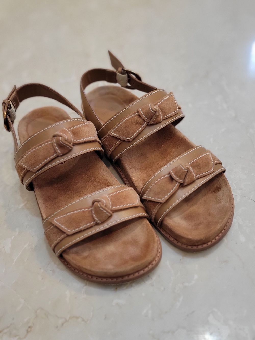 Alexandre Birman Tan Suede Sandals